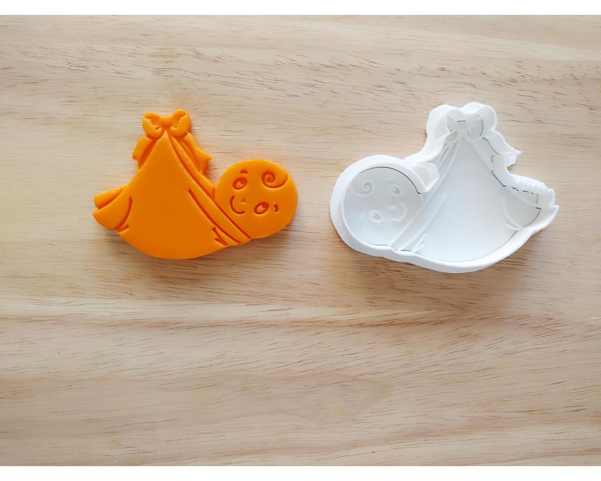 Baby Boy Cookie Cutter and Stamp Set. Baby Shower Cookie Cutter