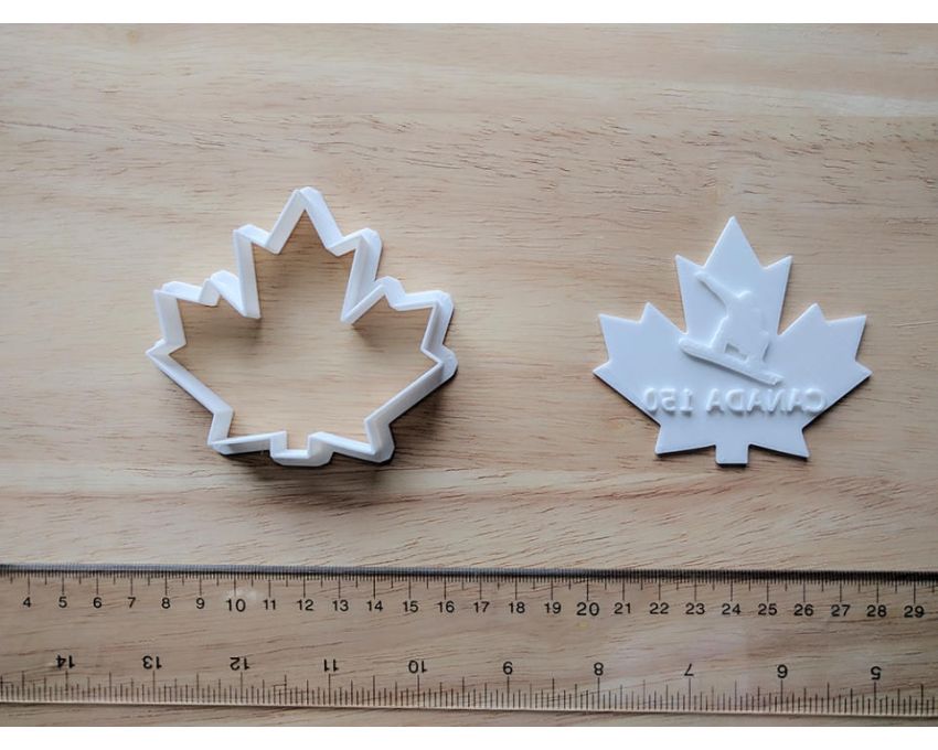 Snowboarding Cookie Cutter and Stamp Set. Canada Cookie Cutter