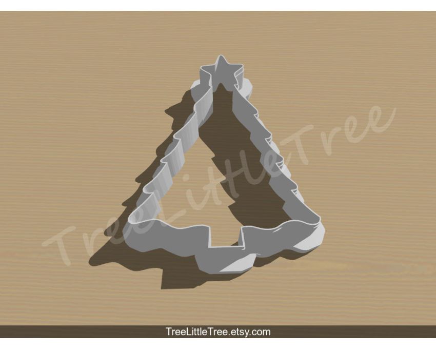 Christmas Tree with Star Cookie Cutter. Christmas Cookie Cutter