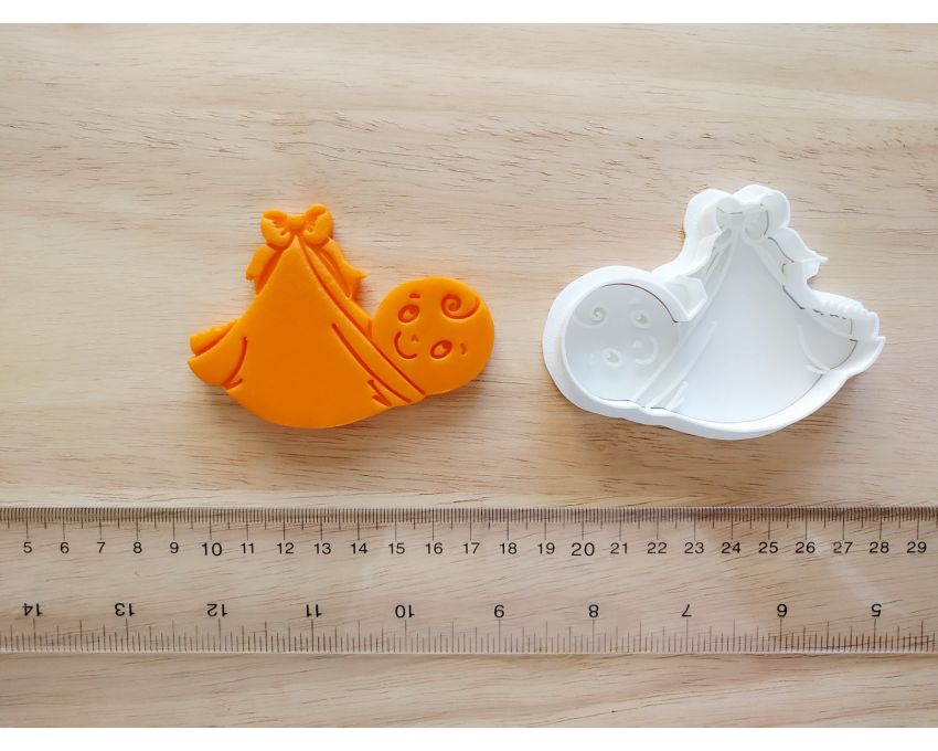 Baby Boy Cookie Cutter and Stamp Set. Baby Shower Cookie Cutter