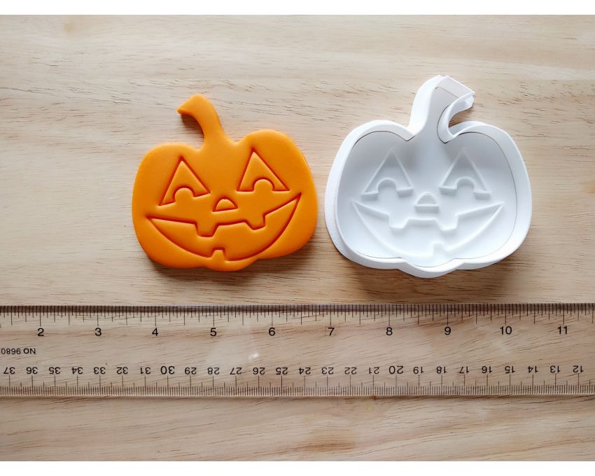 Pumpkin Cookie Cutter and Stamp Set. Halloween Cookie Cutter