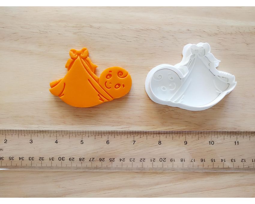 Baby Boy Cookie Cutter and Stamp Set. Baby Shower Cookie Cutter