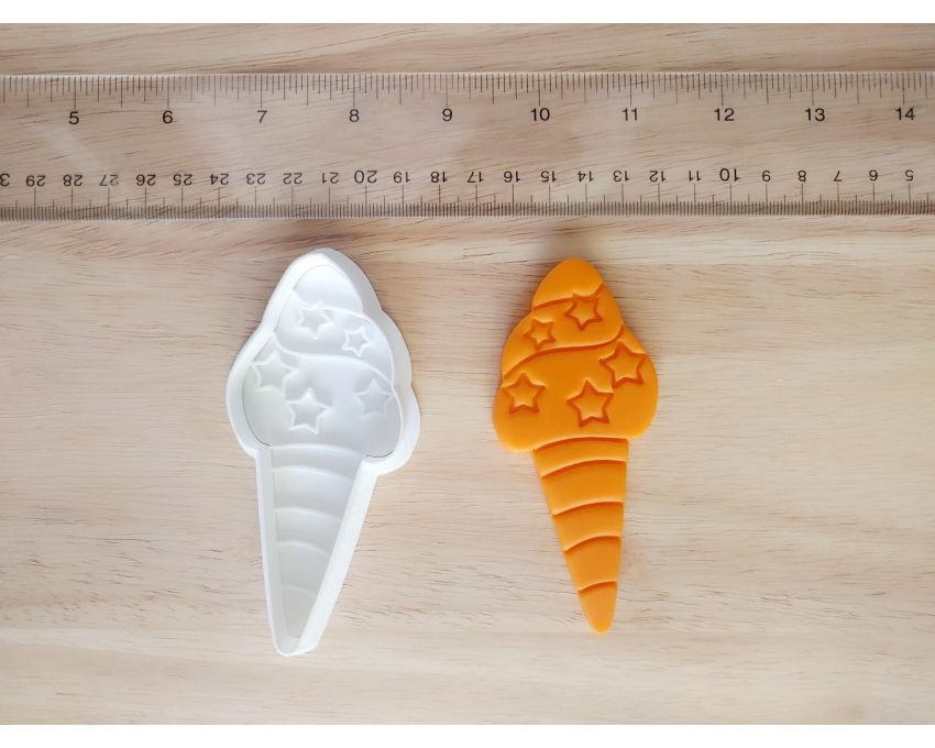 Unicorn Ice Cream Cookie Cutter and Stamp Set. Unicorn Cookie Cutter