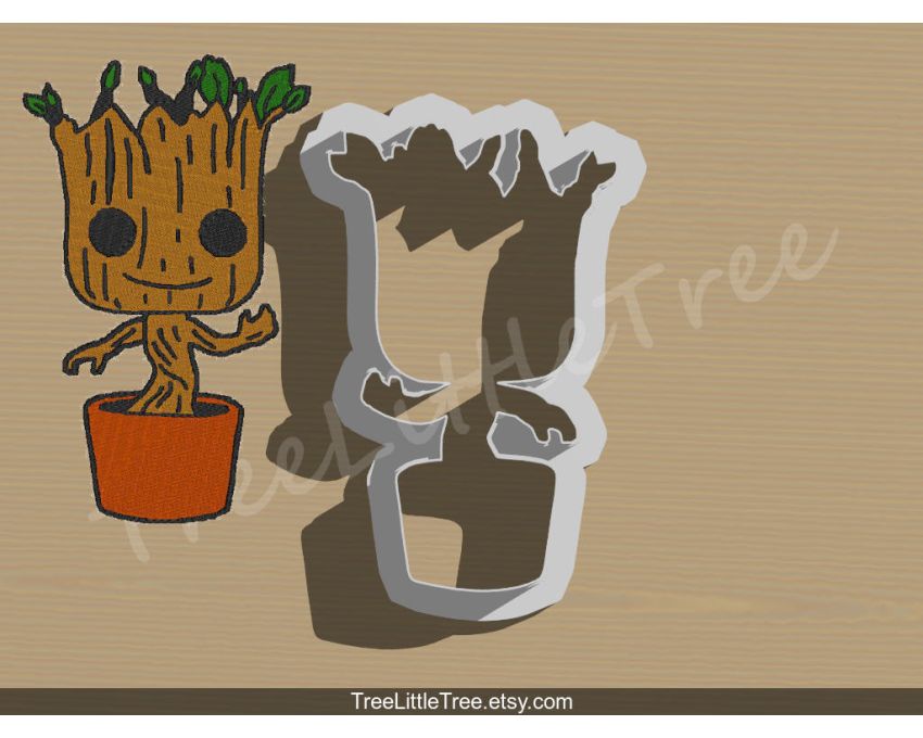 Baby Groot Cookie Cutter. Cartoon Cookie Cutter