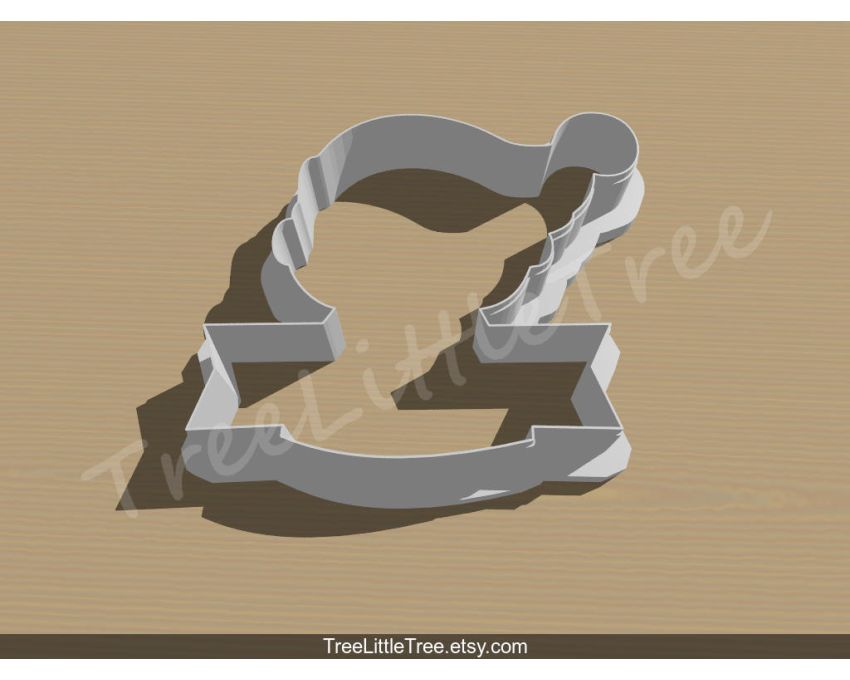 Elf with Banner Cookie Cutter. Christmas Cookie Cutter