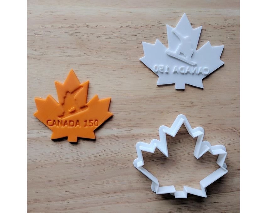 Snowboarding Cookie Cutter and Stamp Set. Canada Cookie Cutter