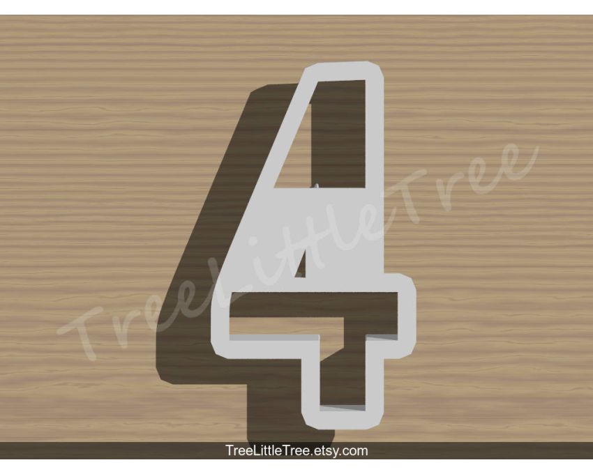 Number Four Cookie Cutter. Number Cookie Cutter