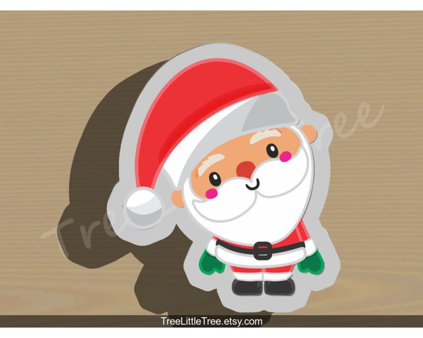 Cute Santa Claus Cookie Cutter. Christmas Cookie Cutter