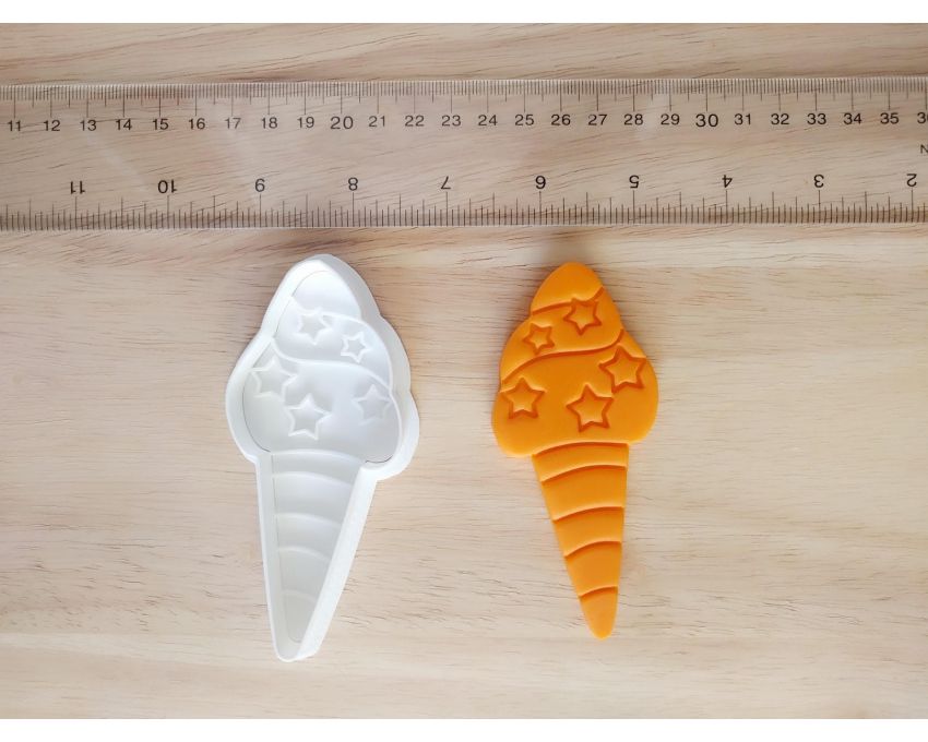 Unicorn Ice Cream Cookie Cutter and Stamp Set. Unicorn Cookie Cutter