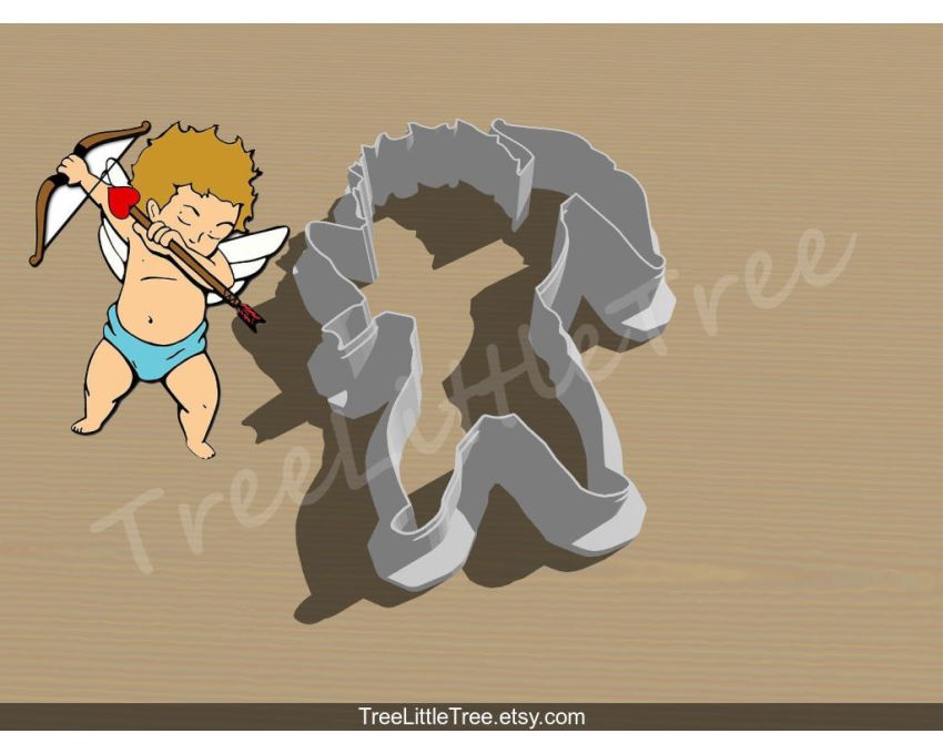 Dabbing Cupid Cookie Cutter. Valentine's day Cookie Cutter