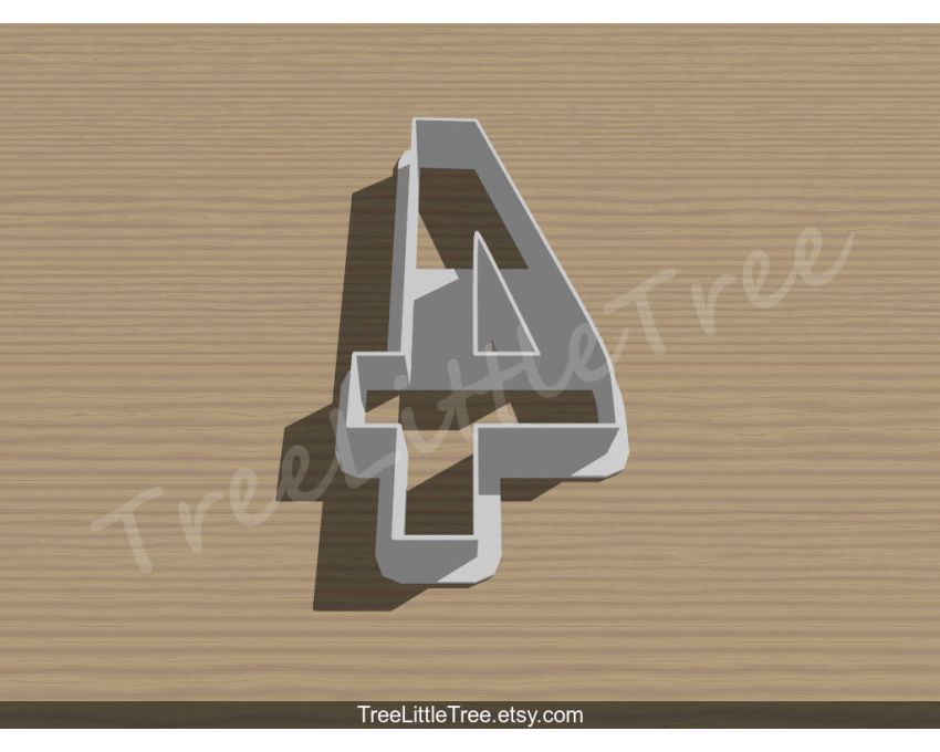 Number Four Cookie Cutter. Number Cookie Cutter