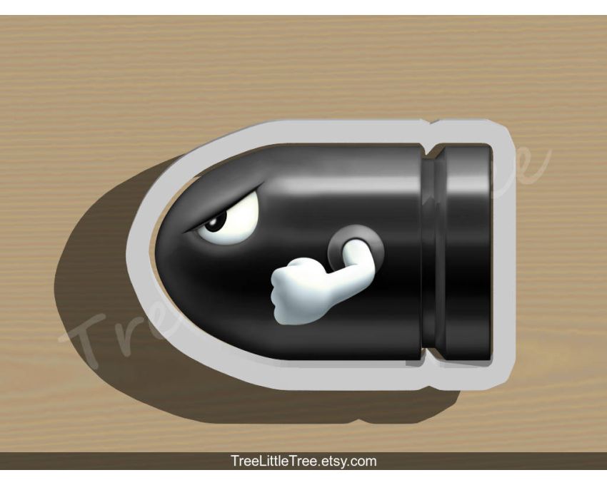 Mario Rocket Bomb Cookie Cutter. Super Mario Cookie Cutter