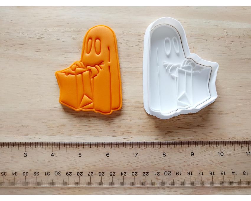 Halloween Ghost Cookie Cutter and Stamp Set. Halloween Cookie Cutter