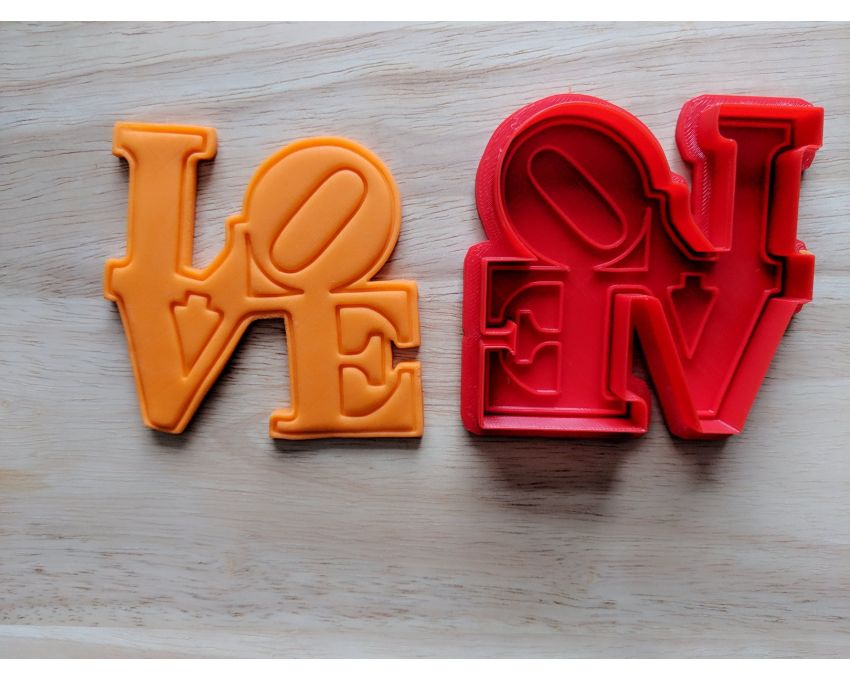 Love Cookie Cutter and Stamp Set. Valentine's day Cookie Cutter