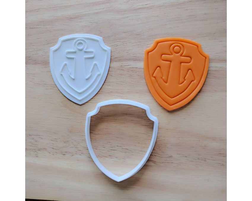 Zuma Paw Patrol Badge Cookie Cutter and Stamp Set. PAW Patrol Cookie Cutter