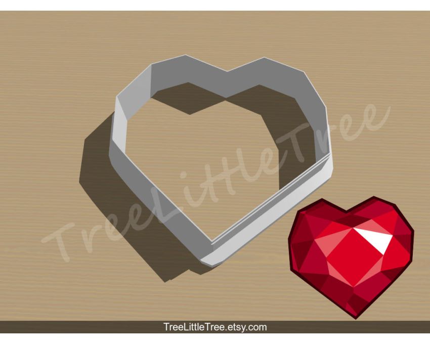 Diamond Heart Cookie Cutter. Valentine's day Cookie Cutter