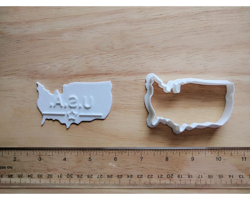 USA Map Cookie Cutter and Stamp Set. USA Cookie Cutter