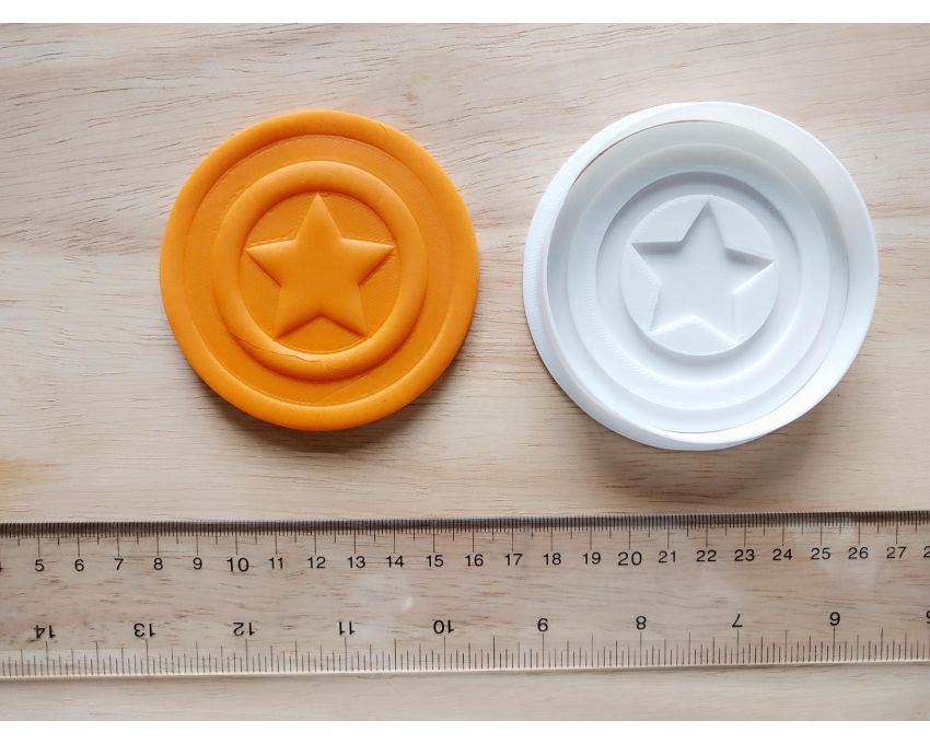 Captain America Cookie Cutter and Stamp Set. Super Hero Cookie Cutter
