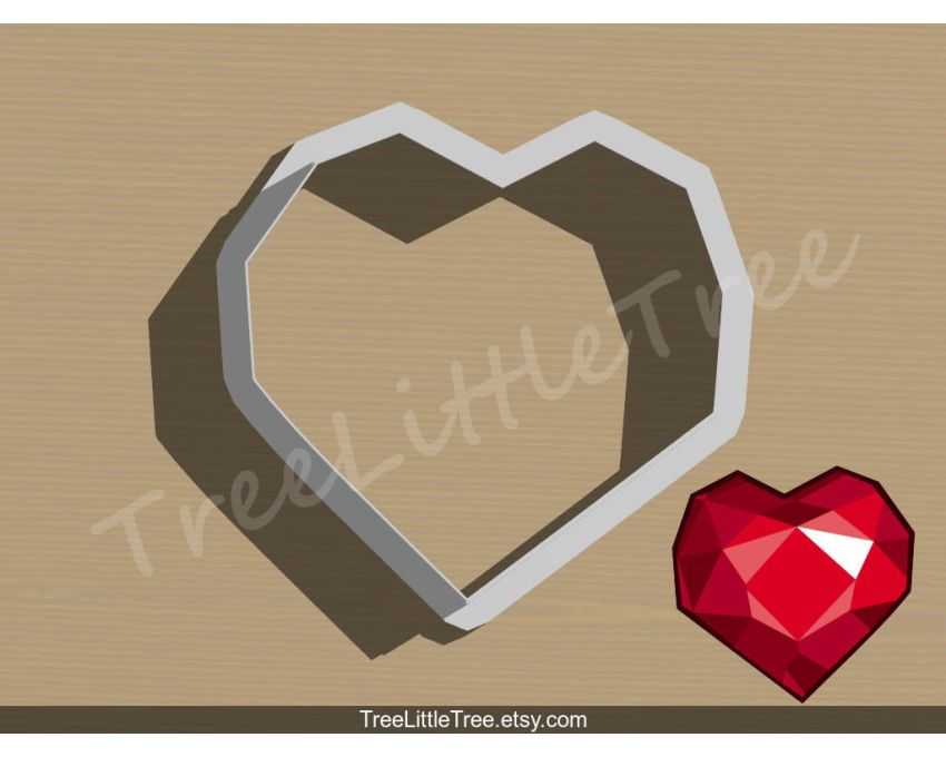 Diamond Heart Cookie Cutter. Valentine's day Cookie Cutter