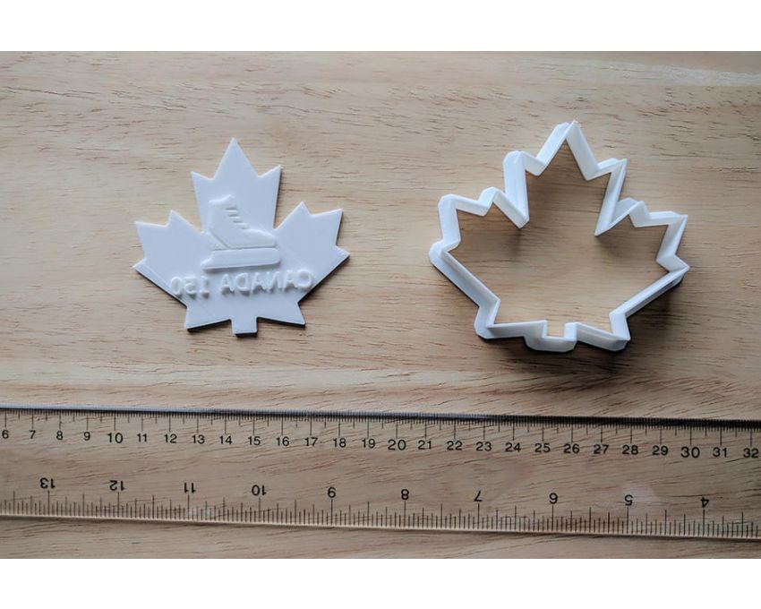 Skating Cookie Cutter and Stamp Set. Canada Cookie Cutter