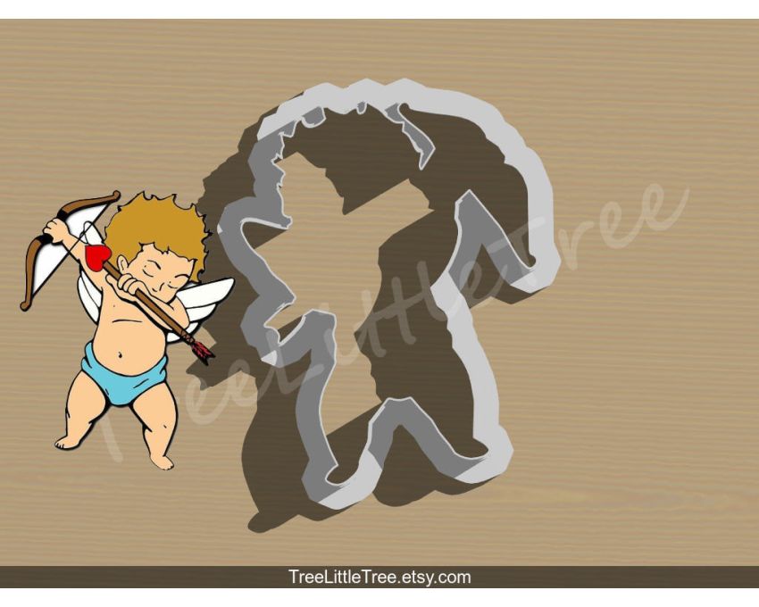 Dabbing Cupid Cookie Cutter. Valentine's day Cookie Cutter
