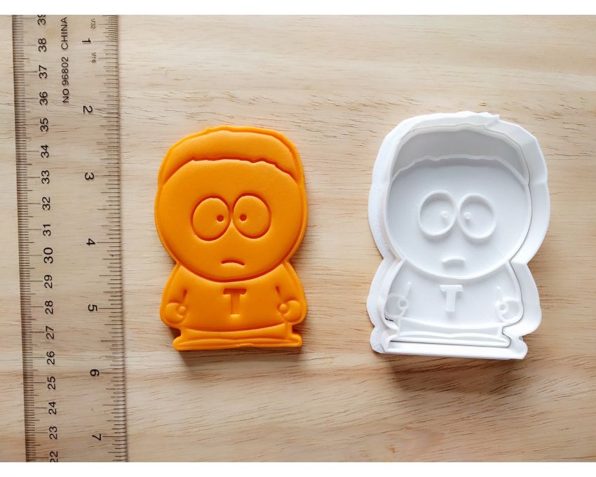 South Park Token Black Cookie Cutter and Stamp Set. Cartoon Cookie Cutter