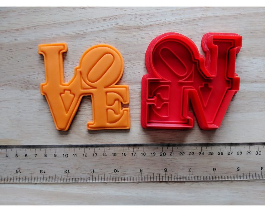Love Cookie Cutter and Stamp Set. Valentine's day Cookie Cutter