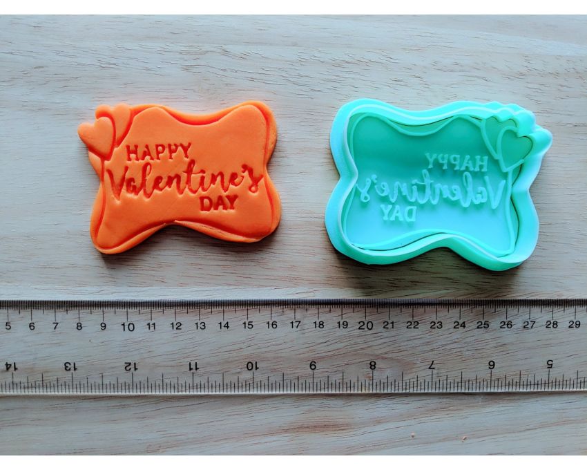 Valentine's Day Frame Cookie Cutter and Stamp Set. Valentine's day Cookie Cutter