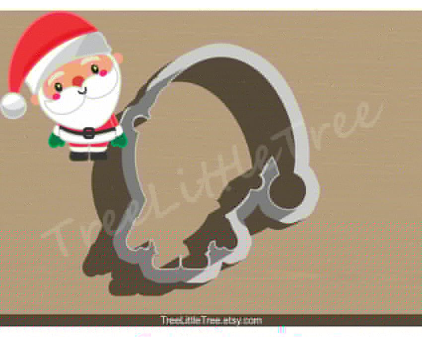 Cute Santa Claus Cookie Cutter. Christmas Cookie Cutter