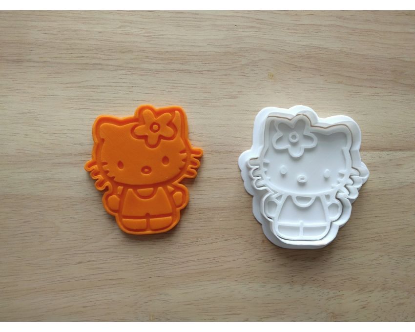 Hello Kitty Cookie Cutter and Stamp Set. Cartoon Cookie Cutter