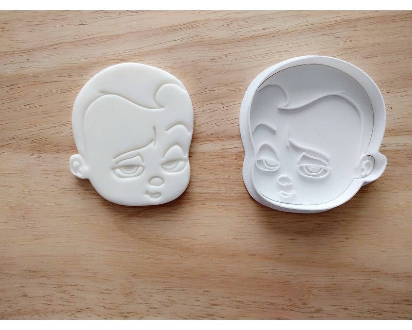 Boss Baby Cookie Cutter and Stamp Set. Cartoon Cookie Cutter