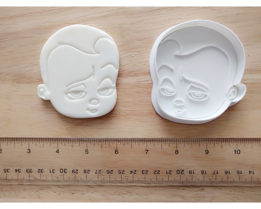 Boss Baby Cookie Cutter and Stamp Set. Cartoon Cookie Cutter