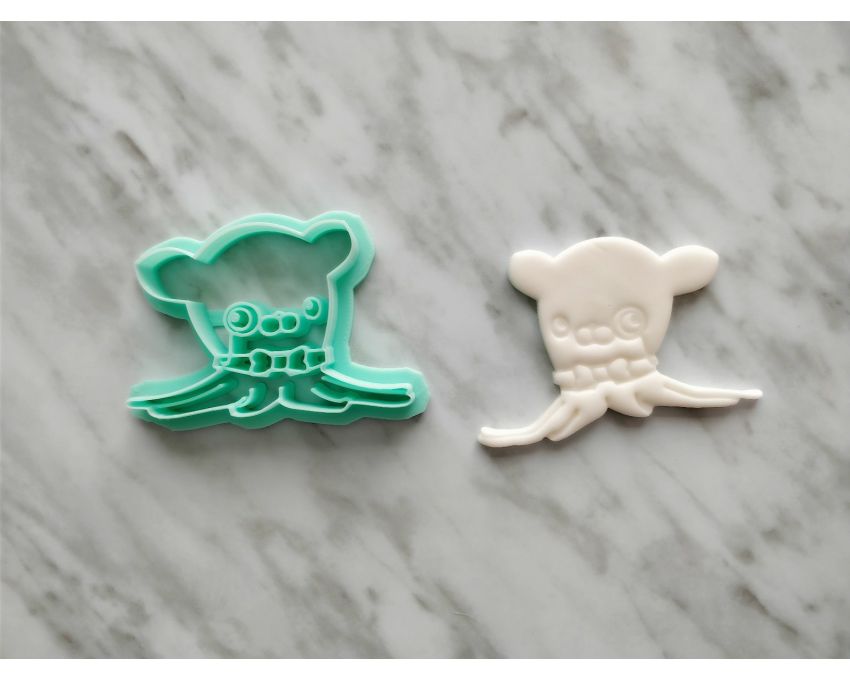 Professor Inkling Octopus Cookie Cutter. Cartoon Cookie Cutter