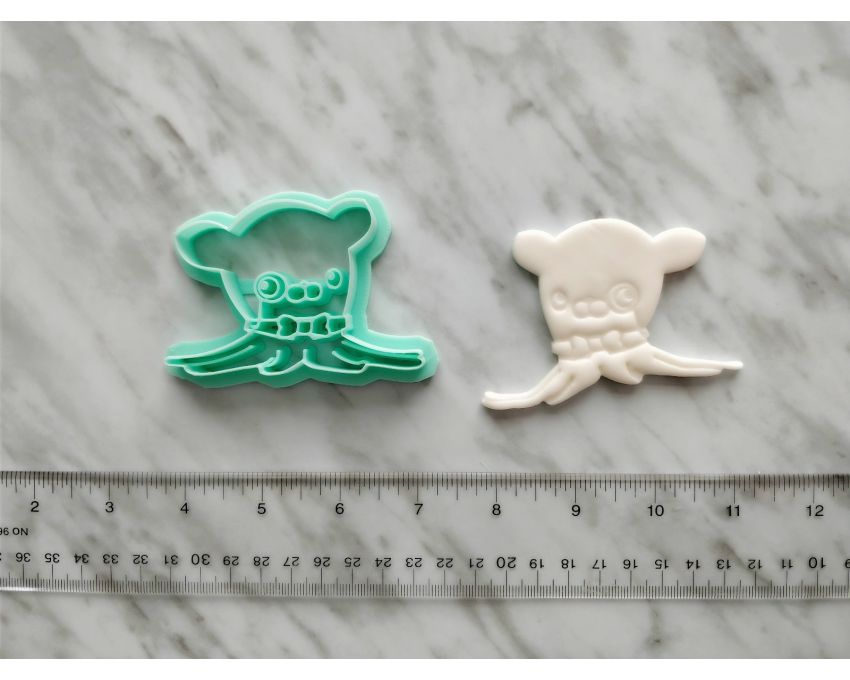 Professor Inkling Octopus Cookie Cutter. Cartoon Cookie Cutter