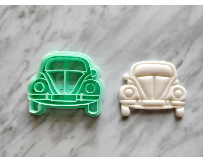 Beetle Frontview Detailed Cookie Cutter. Car Cookie Cutter. 