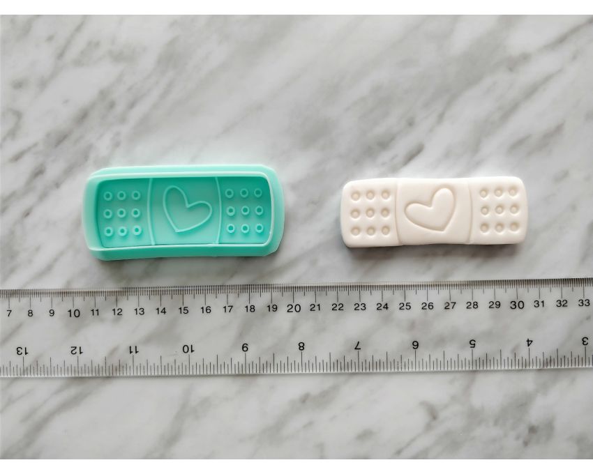 Bandage Cookie Cutter and Stamp Set. Cartoon Cookie Cutter