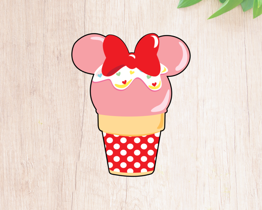 Minnie Mouse Ice Cream Cookie Cutter. Summer Cookie Cutter