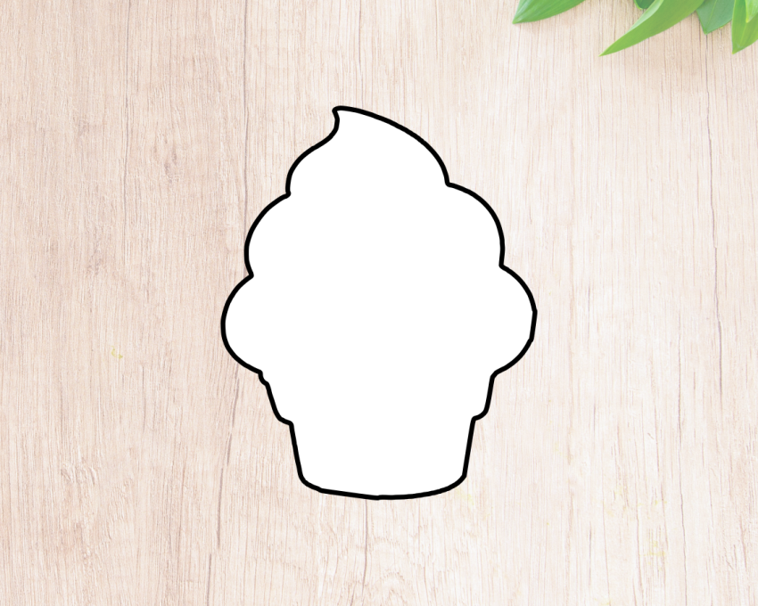Soft Serve Ice Cream Cookie Cutter. Summer Cookie Cutter