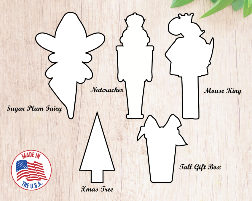 2024 Nutcracker Theme Tall Cookie Cutters. Nutcracker Cookie Cutter. Sugar Plum Fairy Cookie Cutter. Mouse King Cookie Cutter. Tall Gift Box Cookie Cutter. Xmas Tree Cookie Cutter.