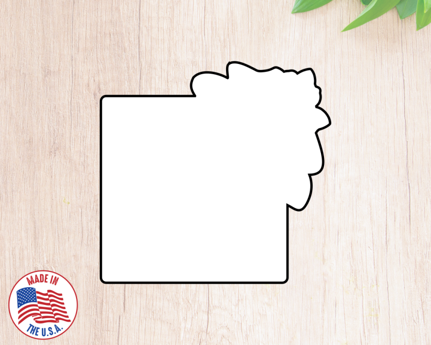 Floral Square Cookie Cutter. Floral Calendar Cookie Cutter. Bachelorette Cookie Cutter