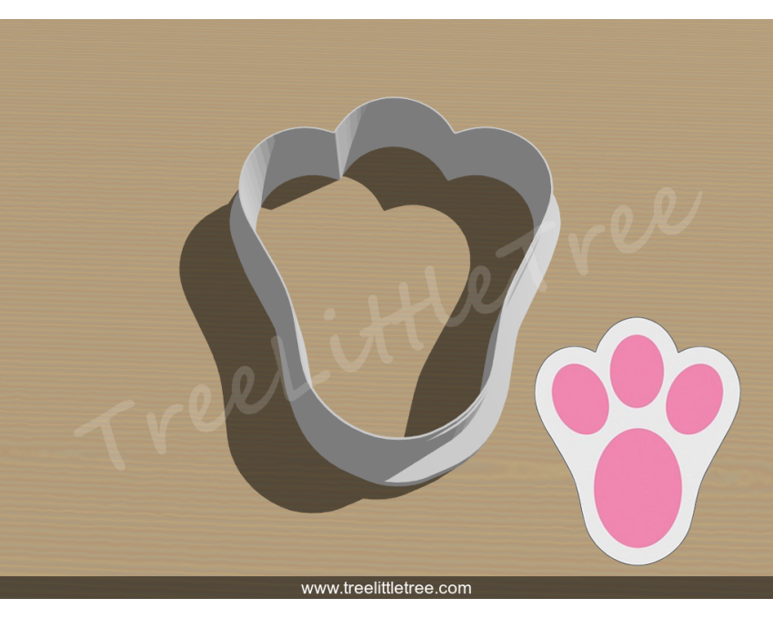 Bunny Paw Print Cookie Cutter. Easter Cookie Cutter