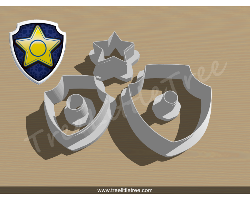 Chase Badge Fondant Cutter. Cartoon Fondant Cutter. PAW Patrol Fondant Cutter