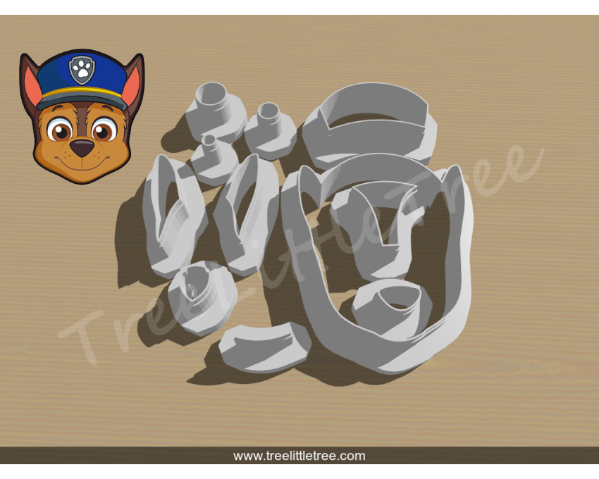 Chase Fondant Cutter. Cartoon Fondant Cutter. PAW Patrol Fondant Cutter