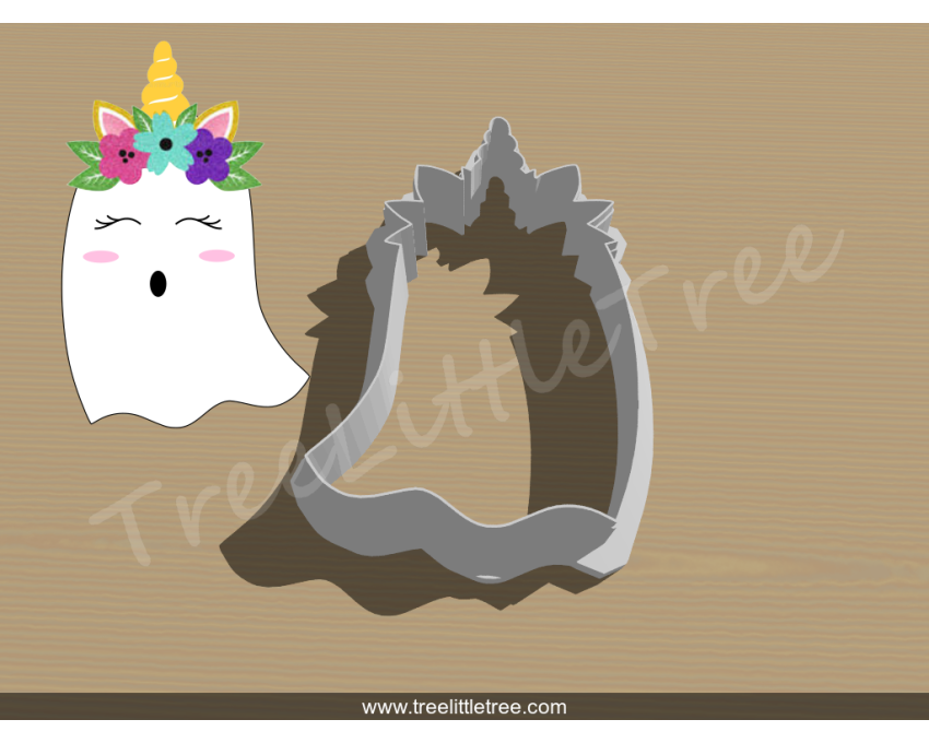 Unicorn Boo Cookie Cutter. Halloween Cookie Cutter. 