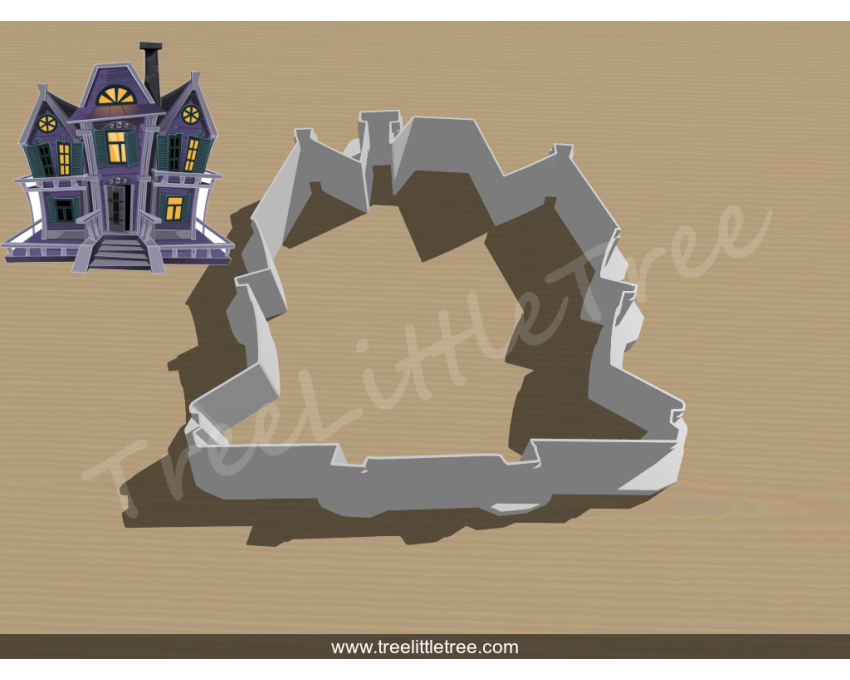 Haunted House Cookie Cutter. Halloween Cookie Cutter.