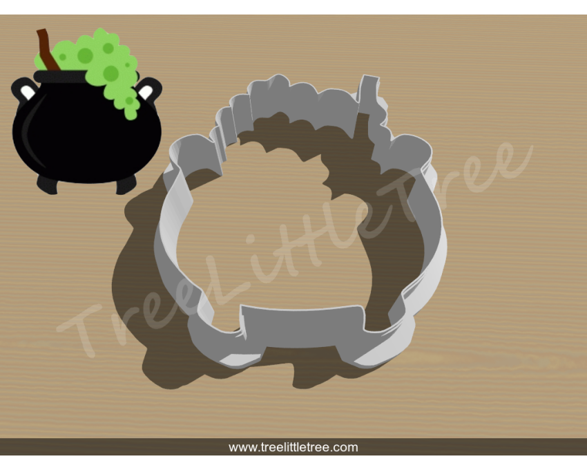 Witch Pot Cookie Cutter. Halloween Cookie Cutter. 