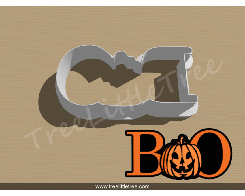 Boo Style 1 Cookie Cutter. Halloween Cookie Cutter. 