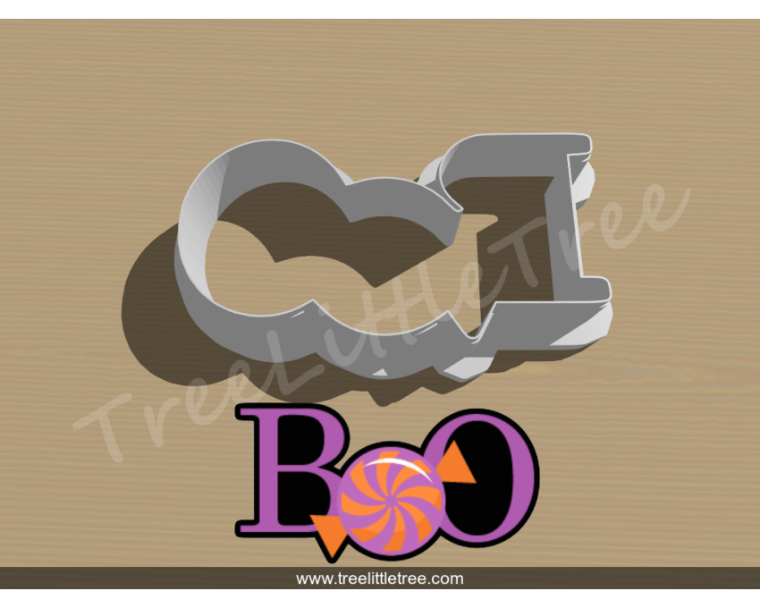 Boo Style 3 Cookie Cutter. Halloween Cookie Cutter.