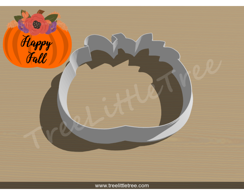 Floral Pumpkin Cookie Cutter. Fall Season Cookie Cutter. Thanksgiving Cookie Cutter