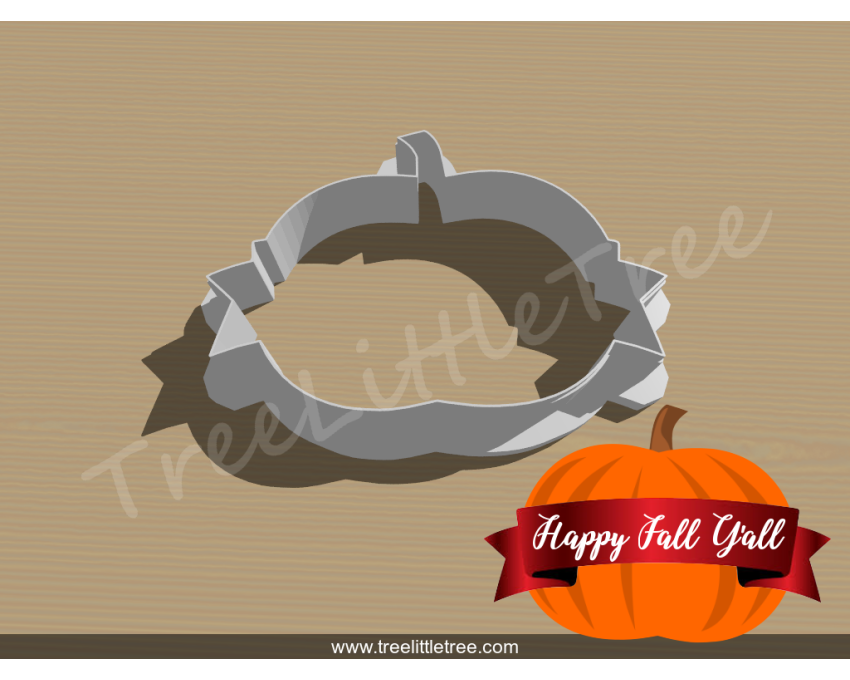 Pumpkin Banner Cookie Cutter. Fall Season Cookie Cutter. Thanksgiving Cookie Cutter